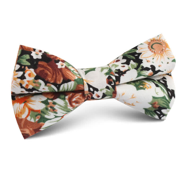 Papillon elegante da uomo con foglie floreali arancioni - Arancia - image 0