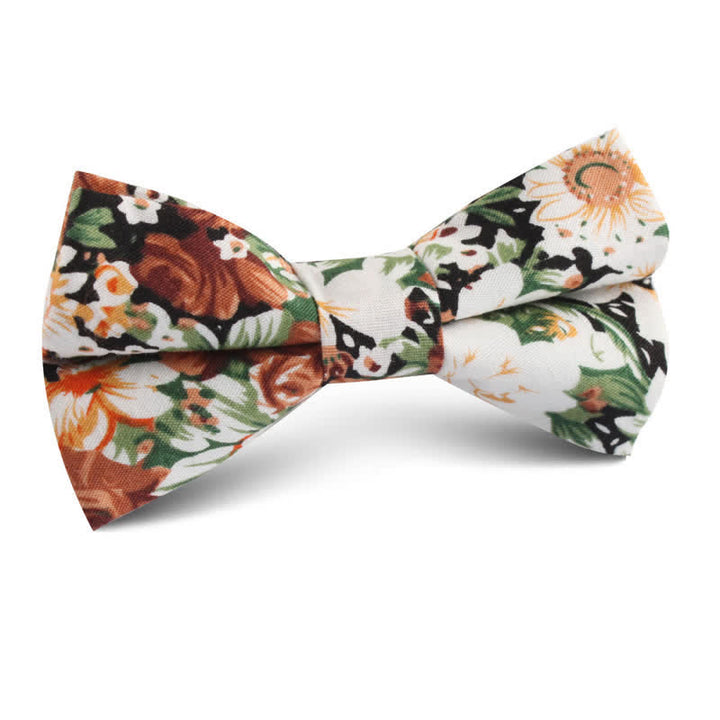 Papillon elegante da uomo con foglie floreali arancioni - Arancia - image 0