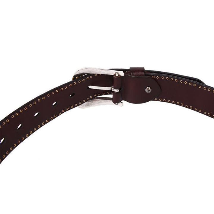 Cintura in pelle con borchie a stella a cinque punte in stile Weathern