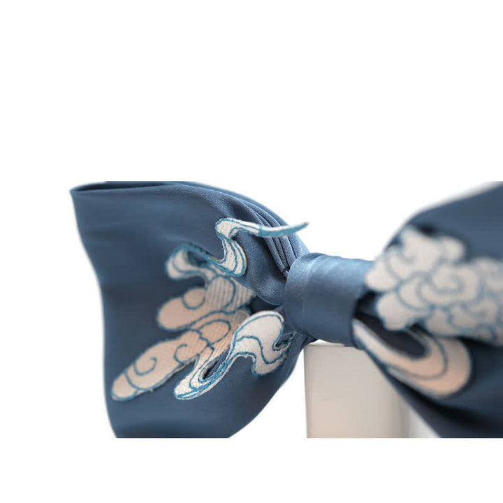 Papillon doppio strato blu e bianco nuvola da uomo