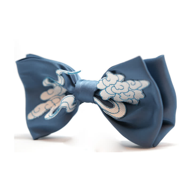 Papillon doppio strato blu e bianco nuvola da uomo
