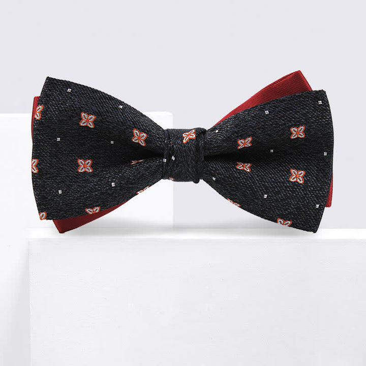 Papillon in seta Lucky Stars grigio scuro e bordeaux da uomo - image 1