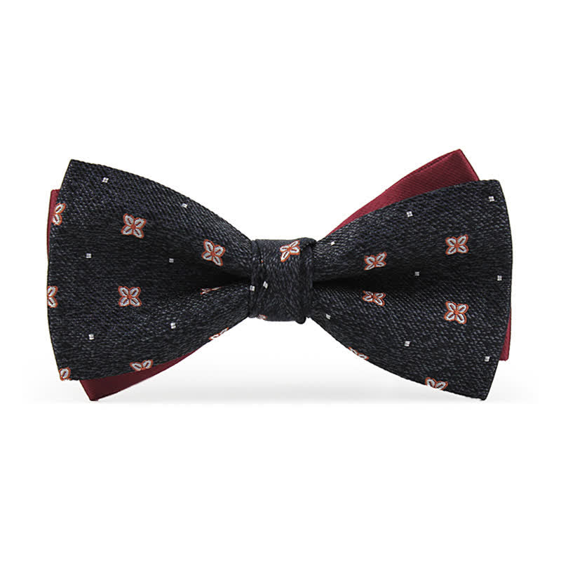 Papillon in seta Lucky Stars grigio scuro e bordeaux da uomo - Stile n. 1 - image 0