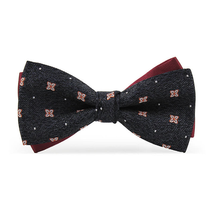 Papillon in seta Lucky Stars grigio scuro e bordeaux da uomo - Stile n. 1 - image 0