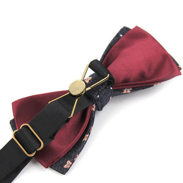 Papillon in seta Lucky Stars grigio scuro e bordeaux da uomo