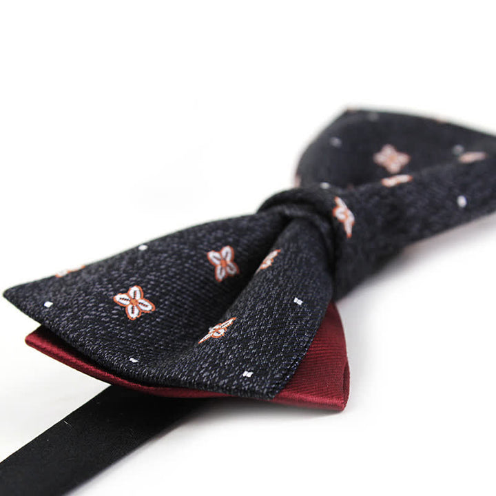 Papillon in seta Lucky Stars grigio scuro e bordeaux da uomo