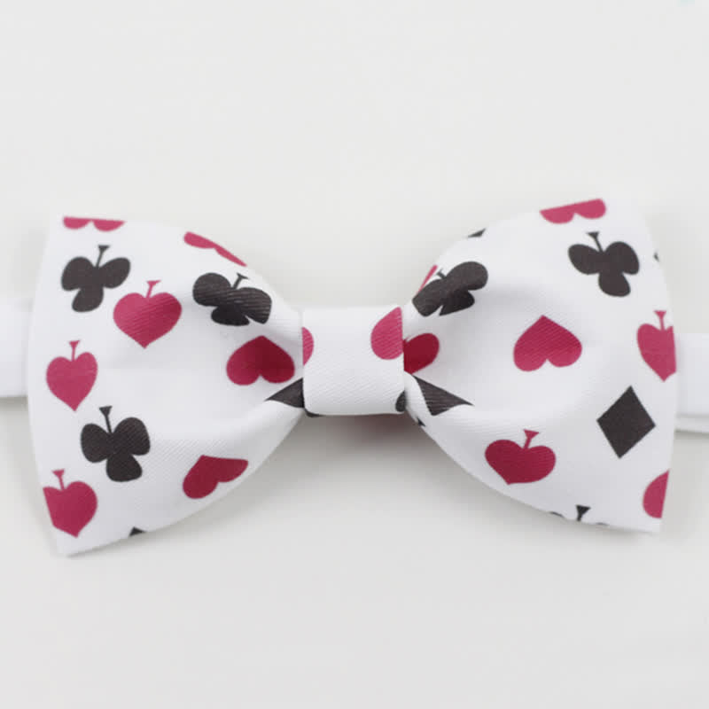 Papillon da uomo con carte da gioco da poker bianche