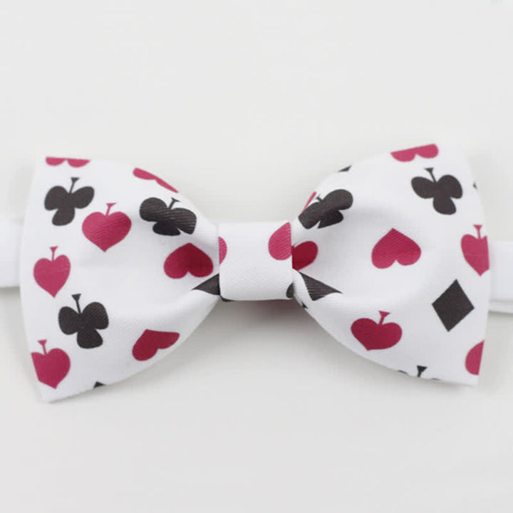 Papillon da uomo con carte da gioco da poker bianche