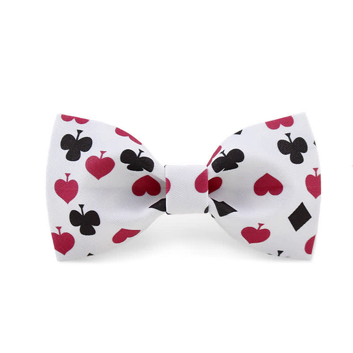 Papillon da uomo con carte da gioco da poker bianche