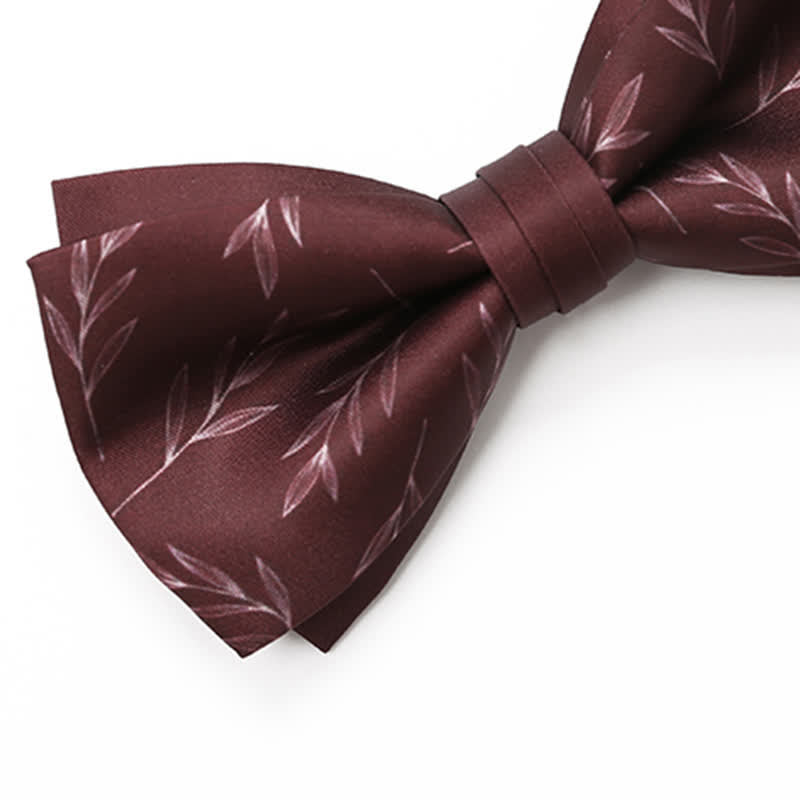 Papillon elegante da uomo con stampa Willow rosso vino