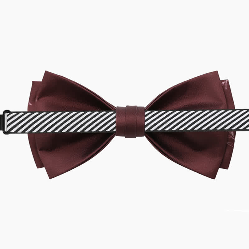Papillon elegante da uomo con stampa Willow rosso vino