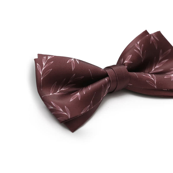 Papillon elegante da uomo con stampa Willow rosso vino