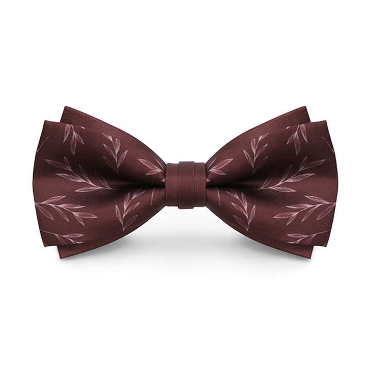 Papillon elegante da uomo con stampa Willow rosso vino