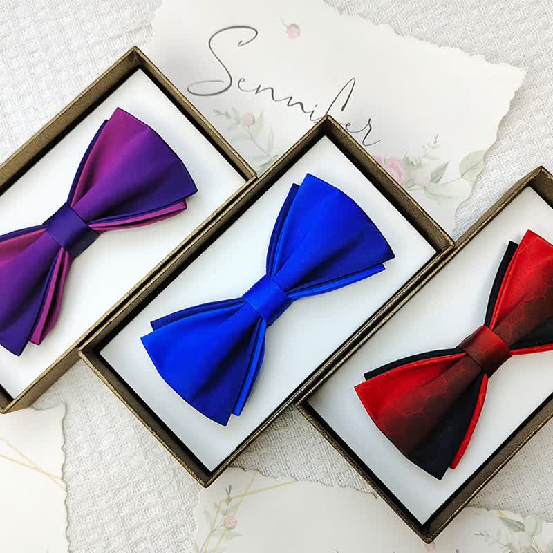 Papillon da sposo a doppio strato con colori sfumati da uomo