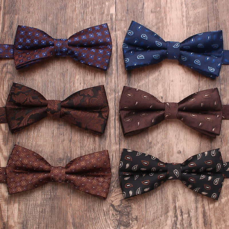 Papillon a righe floreali in stile vintage da uomo