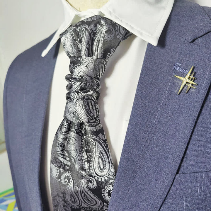 Cravatta pre-annodata da uomo Gentlement Paisley Business Party