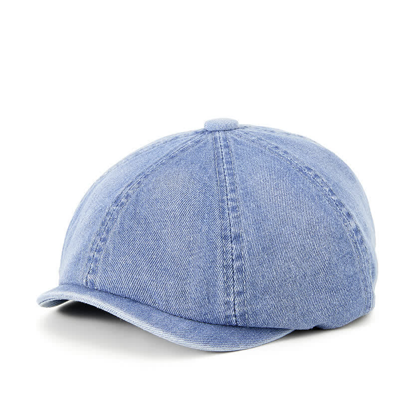 Cappello basco in denim lavato vintage usurato