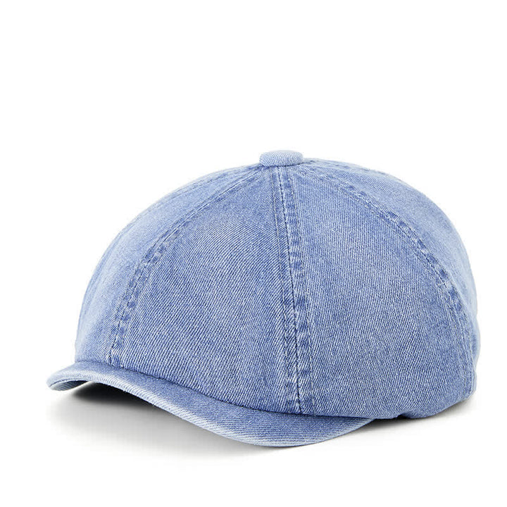 Cappello basco in denim lavato vintage usurato - Blu - Misura M (22"-22 7/8") - image 10