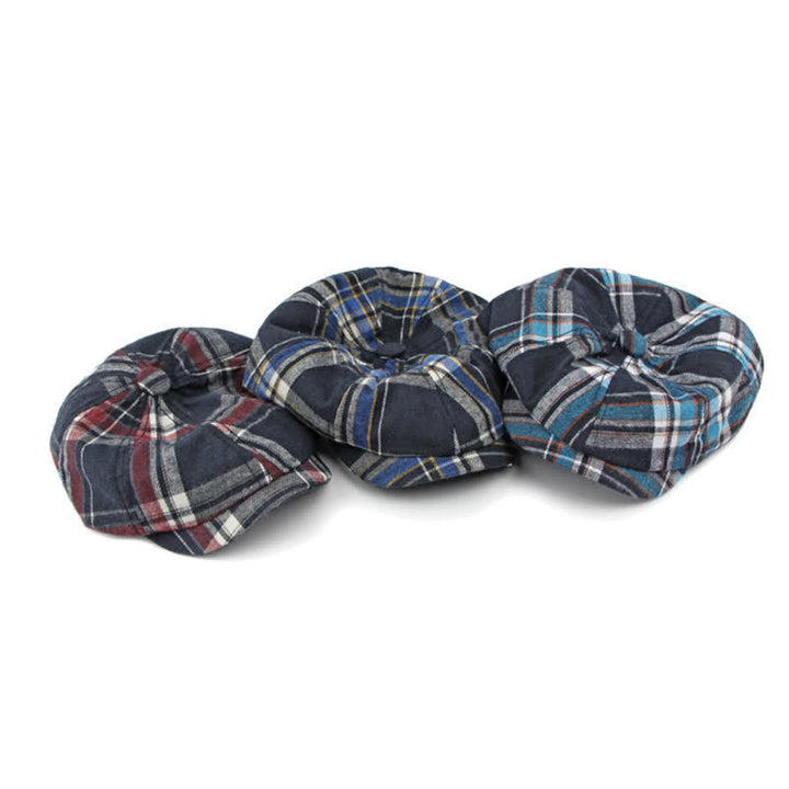Classico cappello basco britannico elegante ottagonale a quadri