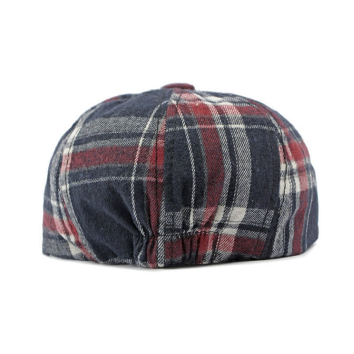 Classico cappello basco britannico elegante ottagonale a quadri