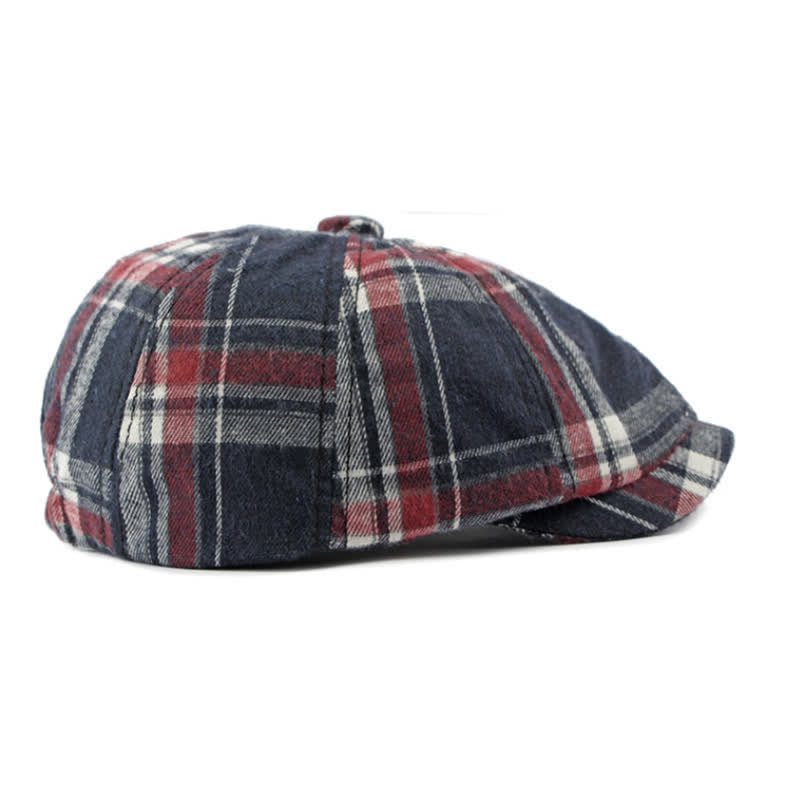Classico cappello basco britannico elegante ottagonale a quadri