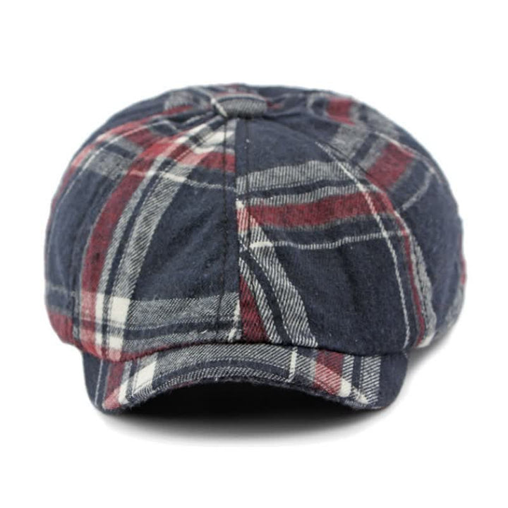 Classico cappello basco britannico elegante ottagonale a quadri