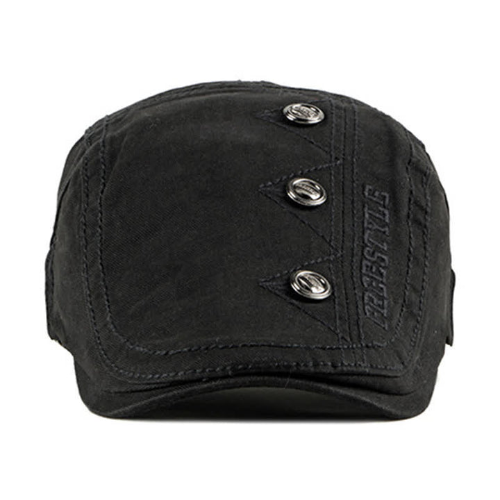 Cappello basco piatto con decorazioni punk rivetto