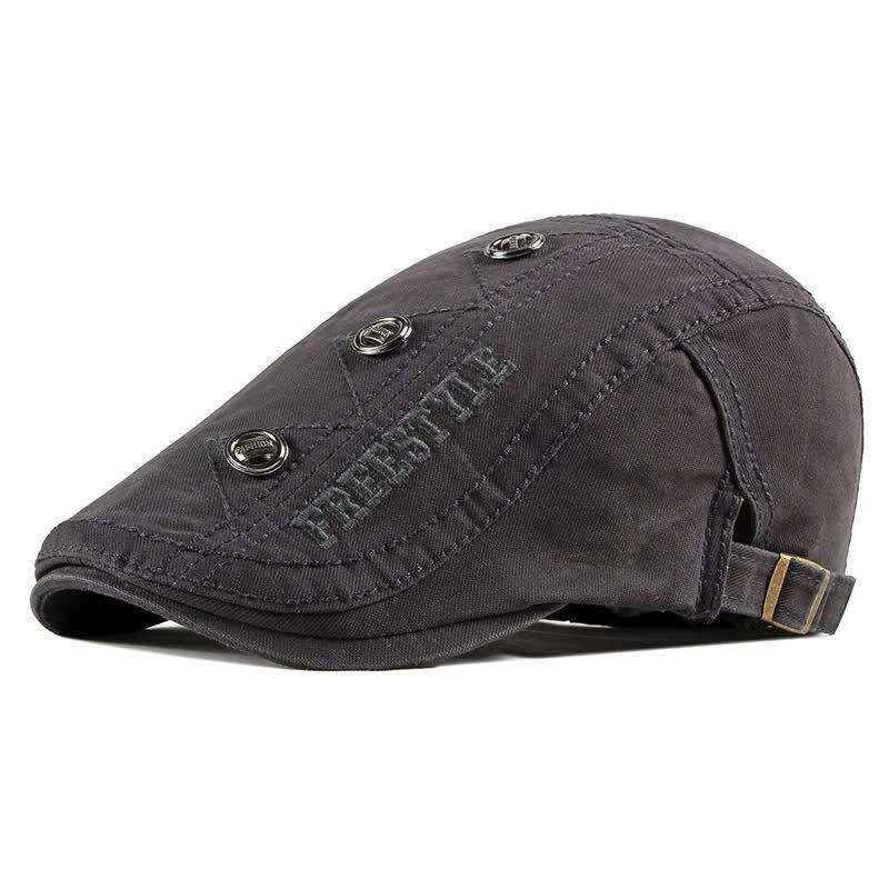 Cappello basco piatto con decorazioni punk rivetto - Grigio scuro - Regolabile (21 5/8"-23 5/8") - image 12