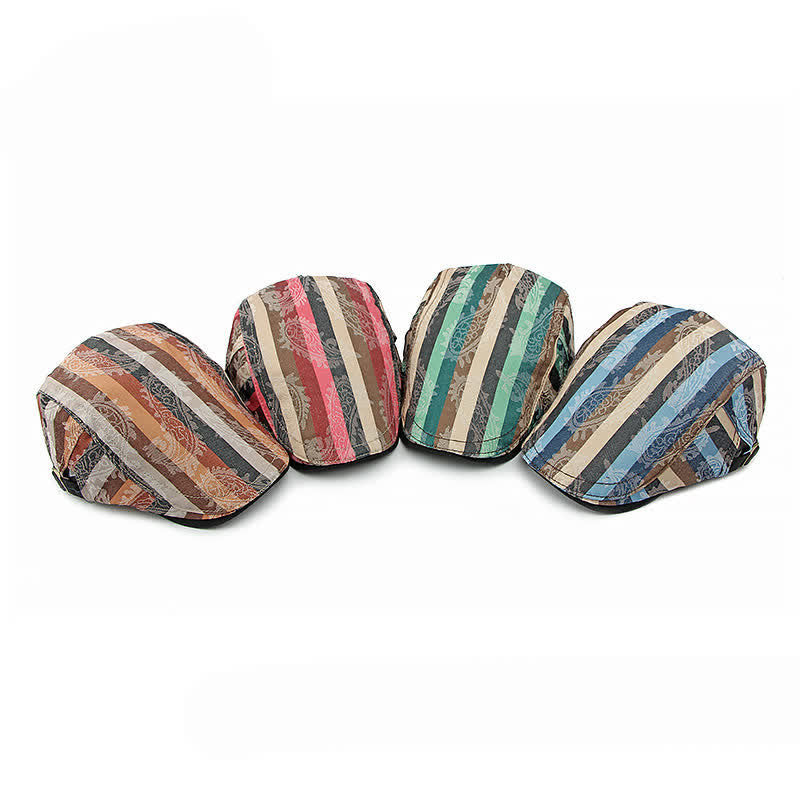 Cappello basco piatto a righe PaIsley Four Seasons