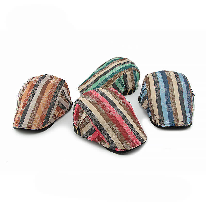 Cappello basco piatto a righe PaIsley Four Seasons