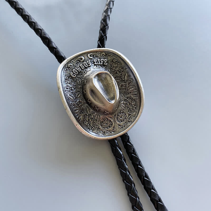 Cappello da cowboy country con ciondolo Bolo Tie - Argento antico - image 0