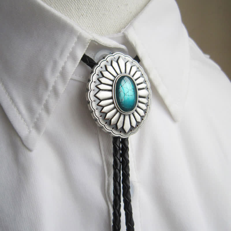 Cravatta Bolo con accessorio Western Turchese Sunburst