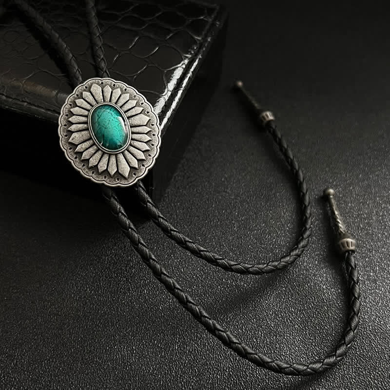 Cravatta Bolo con accessorio Western Turchese Sunburst