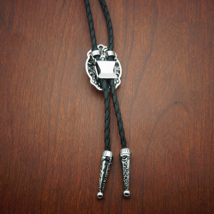 Cravatta Bolo con intaglio della stella d'argento del Texas occidentale - image 5