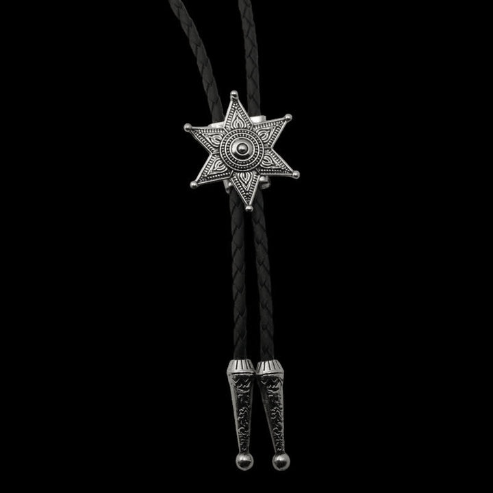 Cravatta Bolo Punk Cowboy Vintage Placcata Stella