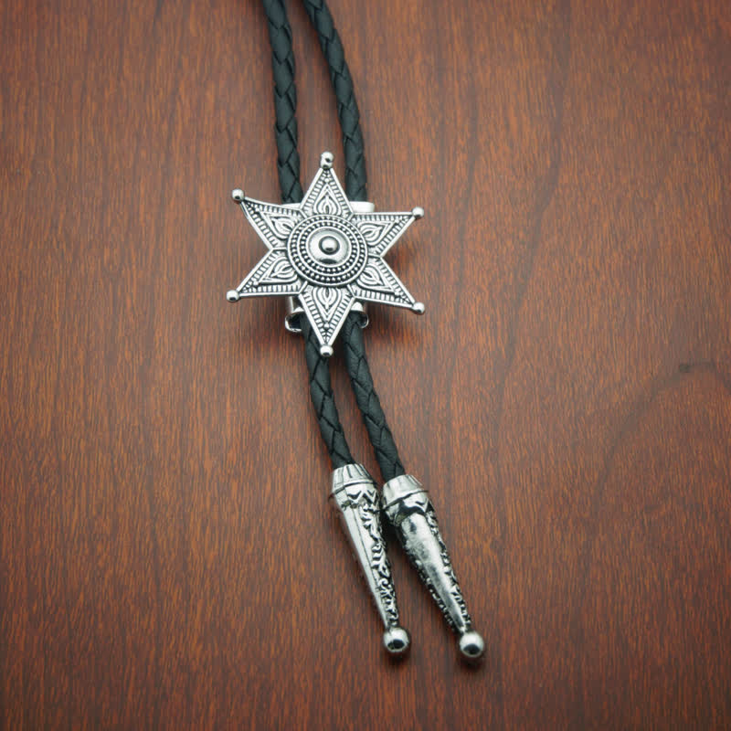 Cravatta Bolo Punk Cowboy Vintage Placcata Stella