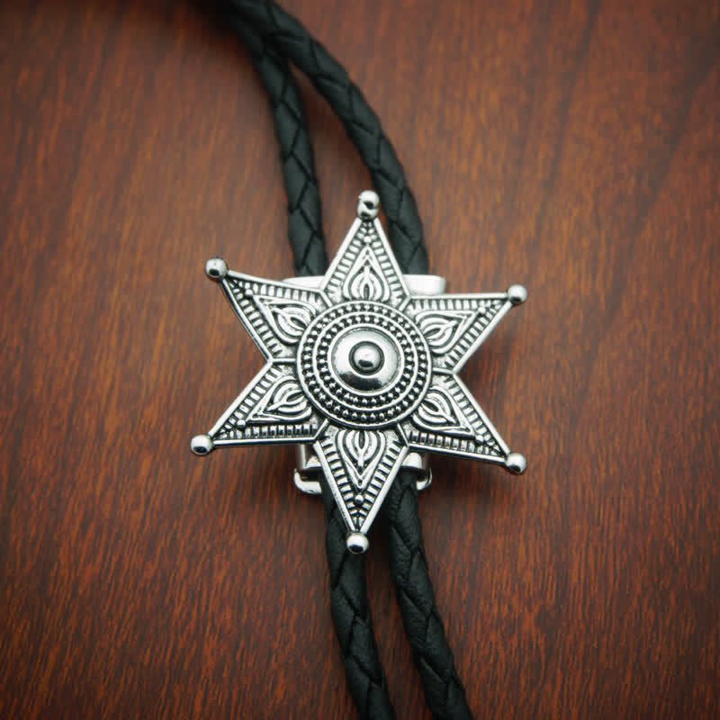 Cravatta Bolo Punk Cowboy Vintage Placcata Stella