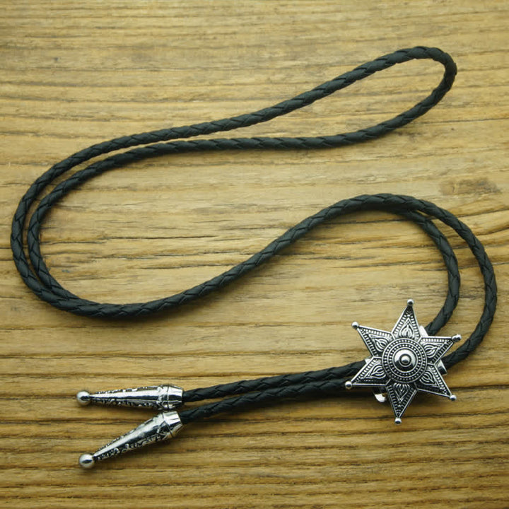 Cravatta Bolo Punk Cowboy Vintage Placcata Stella