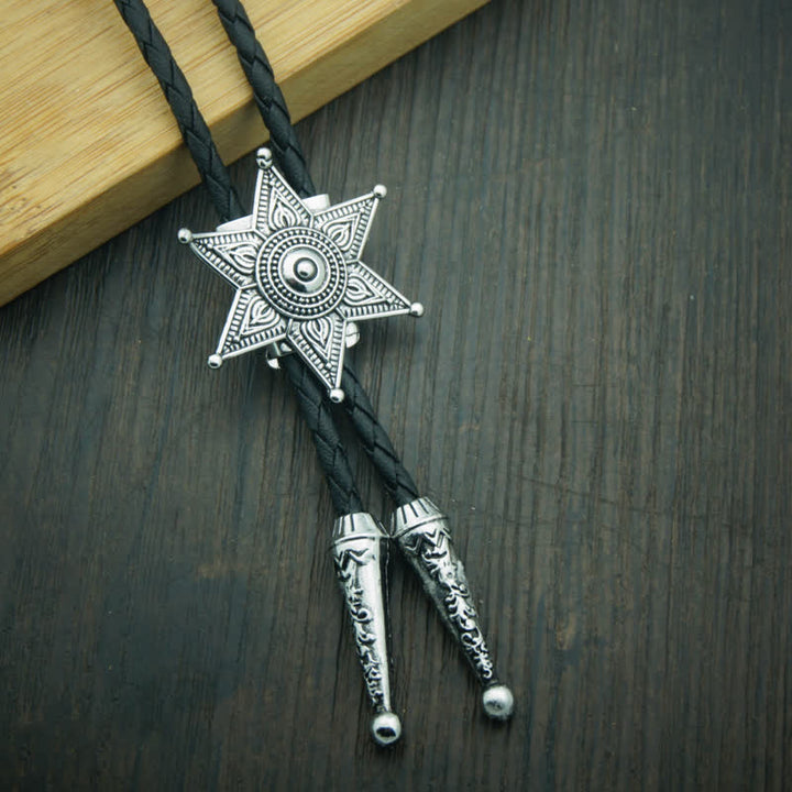 Cravatta Bolo Punk Cowboy Vintage Placcata Stella