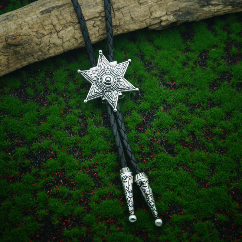 Cravatta Bolo Punk Cowboy Vintage Placcata Stella