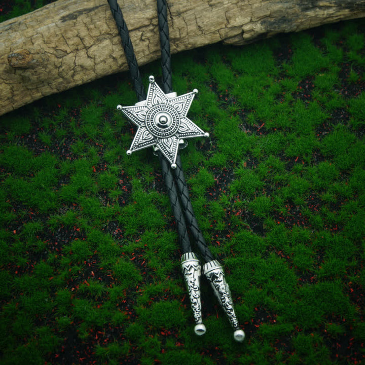 Cravatta Bolo Punk Cowboy Vintage Placcata Stella