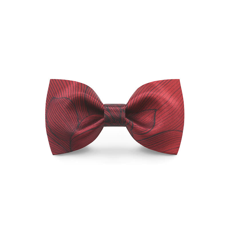 Papillon stampato floreale rosso a onde grazioso da uomo - Stile n. 3 - image 5