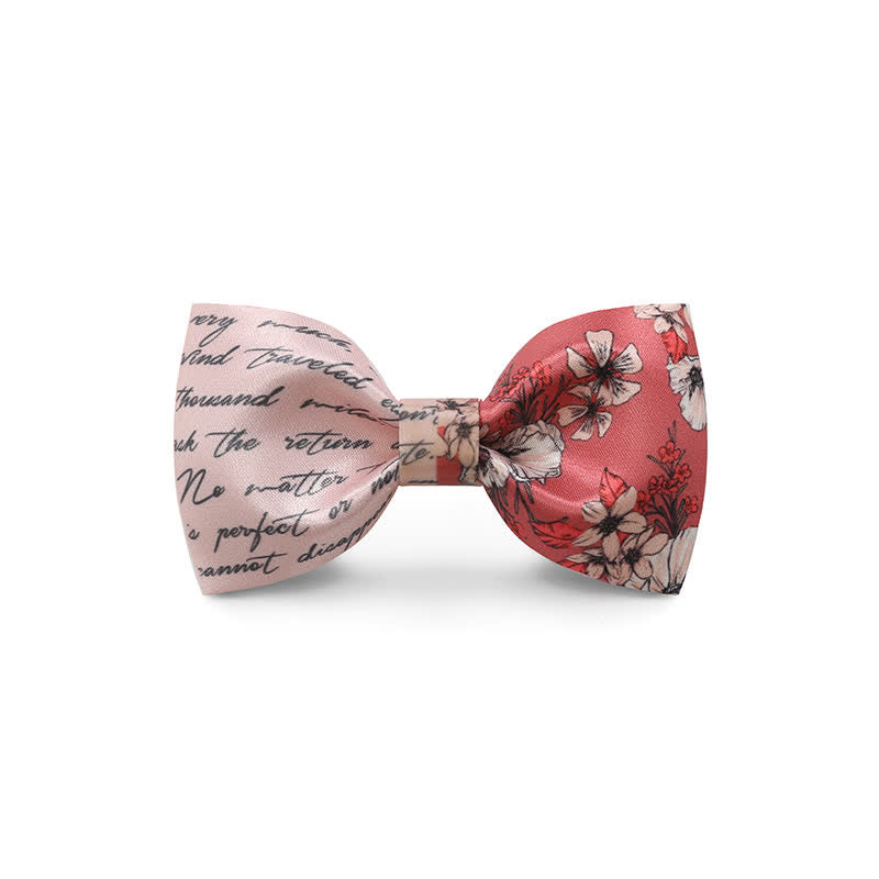 Papillon stampato floreale rosso a onde grazioso da uomo - Stile n. 8 - image 10