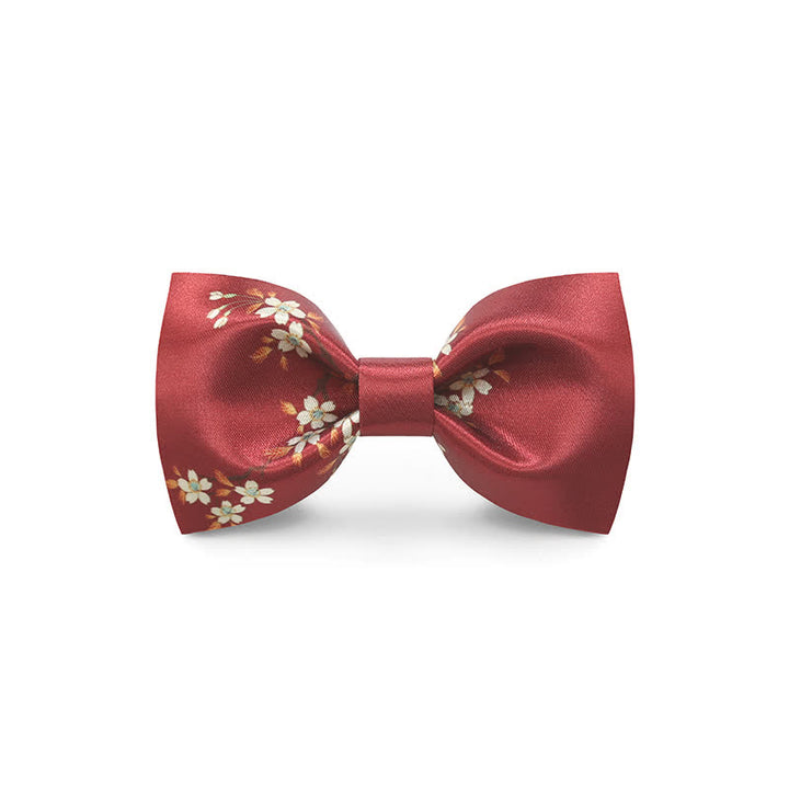 Papillon stampato floreale rosso a onde grazioso da uomo - Stile n. 2 - image 4