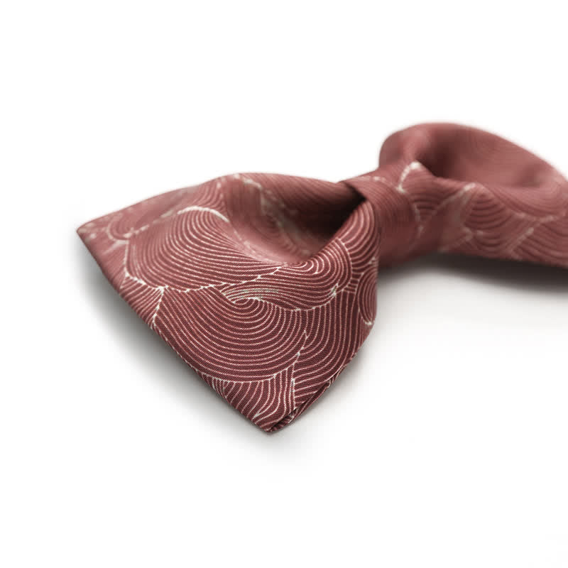 Papillon stampato floreale rosso a onde grazioso da uomo - image 3