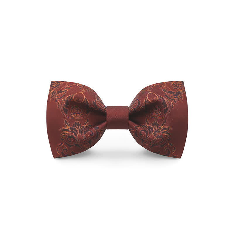 Papillon stampato floreale rosso a onde grazioso da uomo - Stile n. 6 - image 8