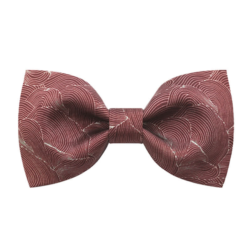Papillon stampato floreale rosso a onde grazioso da uomo - Stile n. 1 - image 0