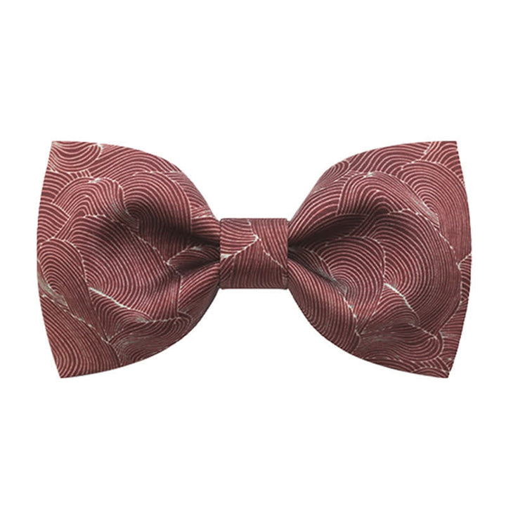 Papillon stampato floreale rosso a onde grazioso da uomo - Stile n. 1 - image 0