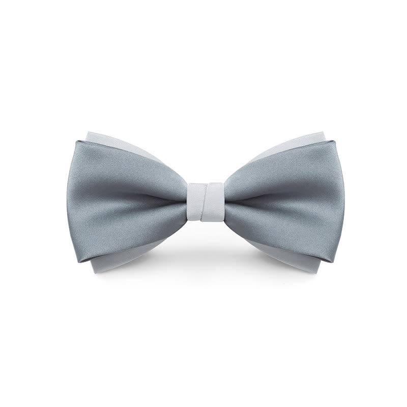 Papillon da uomo a doppio strato, colore chiaro, per matrimonio - Azzurro pallido - Stile n. 1 - image 11