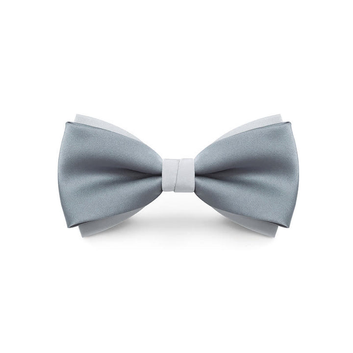 Papillon da uomo a doppio strato, colore chiaro, per matrimonio